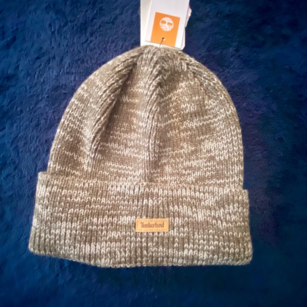 Timberland Olive and Cream Knit Hat
